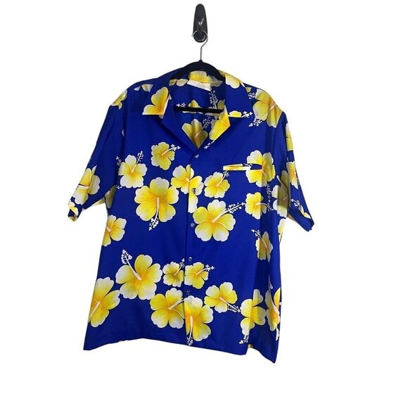 Hilo Hatties Other - Hilo Hatties Hawaiian Shirt Men 2X Blue Floral Aloha Resort Retro Tropical 80s